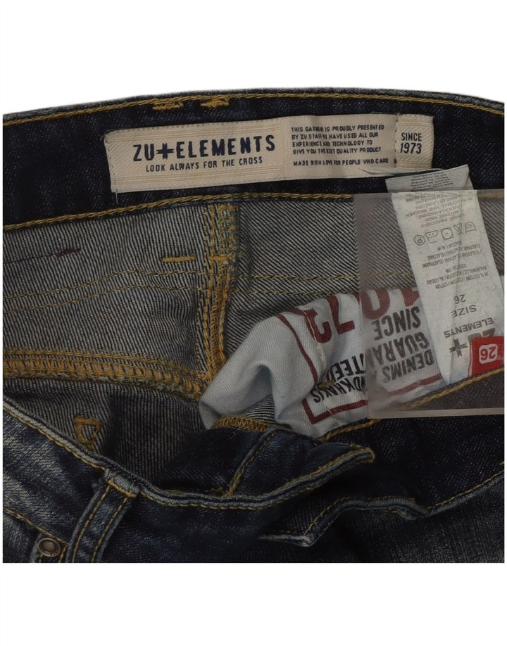 Zu Elements Vaqueros pitillo desgastados para mujer W26 L30 Algodón azul