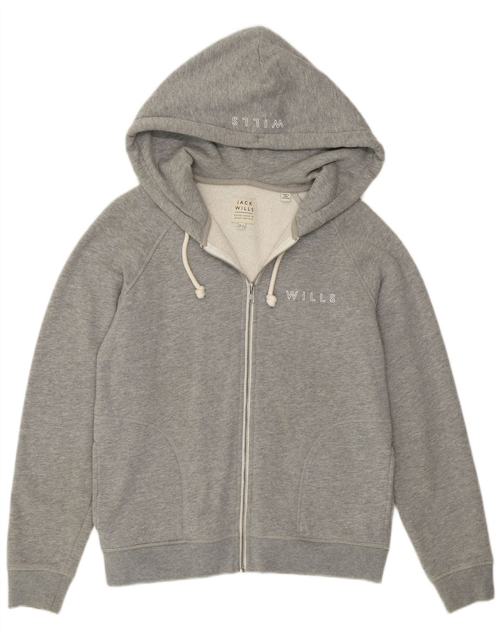 Jack Wills Suéter con capucha y cremallera gráfica para mujer Reino Unido 12 Algodón gris medio