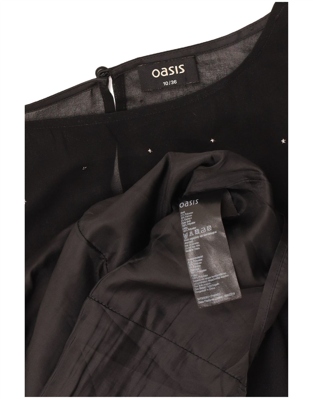 Oasis Vestido tubo con alas de murciélago para mujer UK 40 Pequeño Poliéster con lunares negros