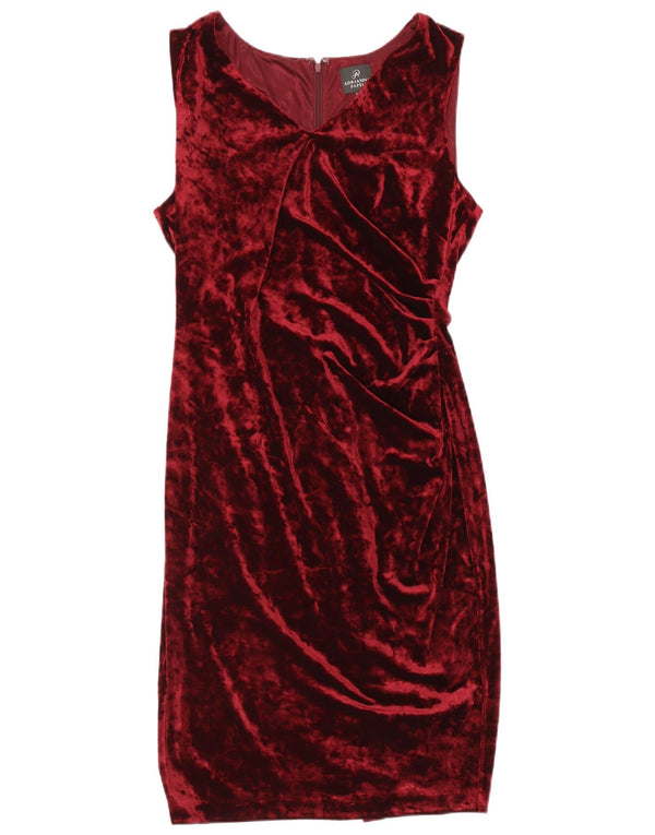 Adrianna Papell Vestido tubo de terciopelo sin mangas para mujer UK 46 Large Borgoña