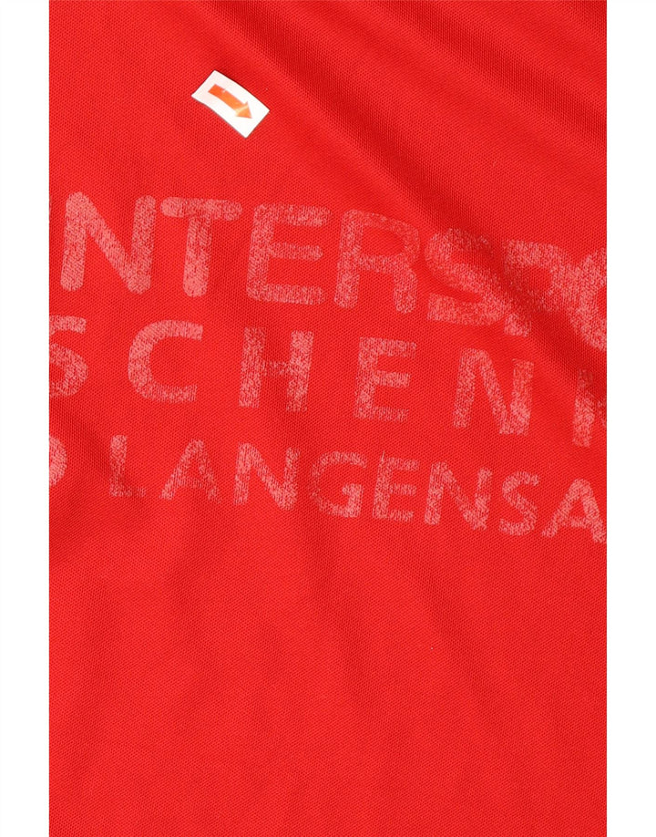 ADIDAS Camiseta gráfica Climalite para hombre Top XL Poliéster rojo