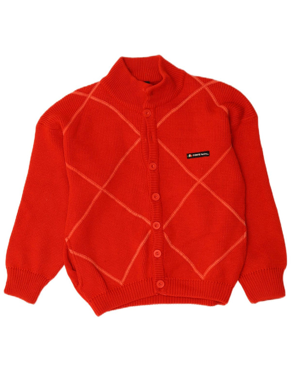 Suéter tipo cárdigan vintage para hombre Verde medio Argyle/Diamante
