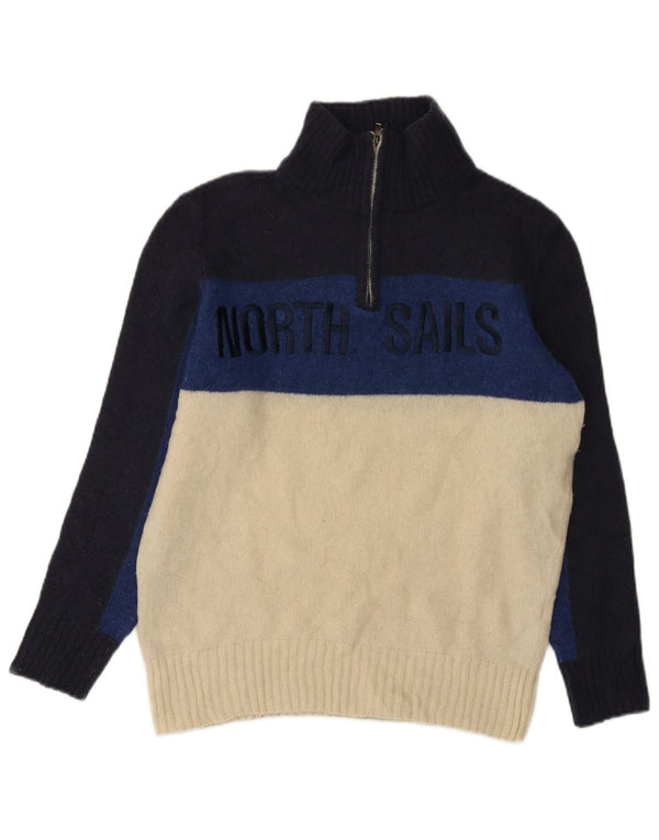 North Sails Suéter tipo jersey con cremallera y cuello para mujer UK 46 Large Azul marino