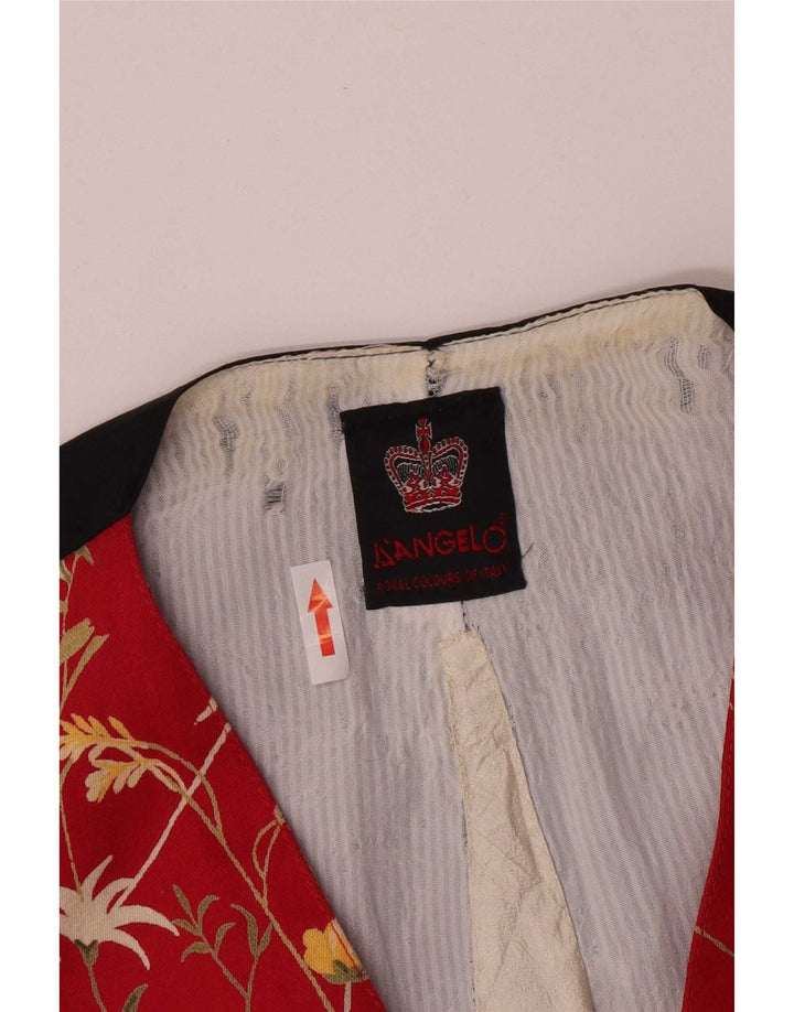 Vintage hombres regular chaleco pequeño rojo floral