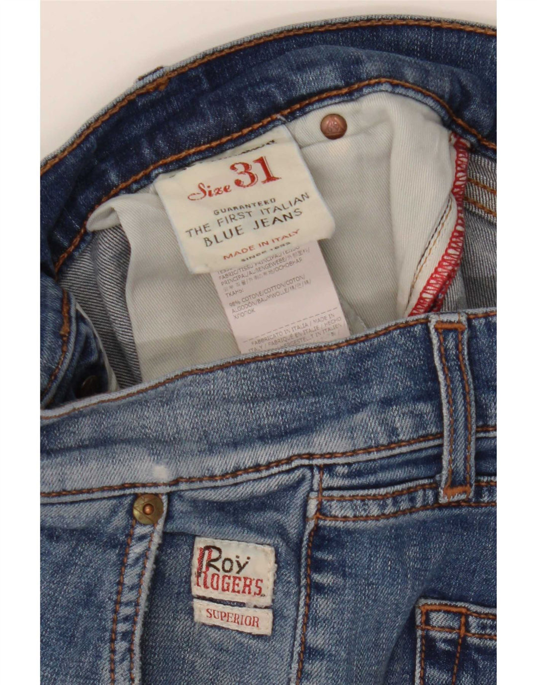 Roy Rogers Vaqueros ajustados para mujer W31 L26 Algodón azul