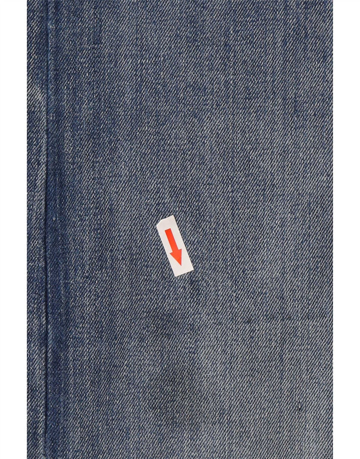 Falda vaquera vintage de cintura alta para mujer W30 azul medio