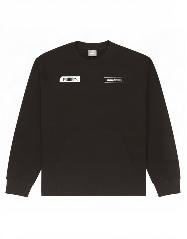 Puma Hombre Sudadera Gráfica Jersey Pequeño Algodón Negro