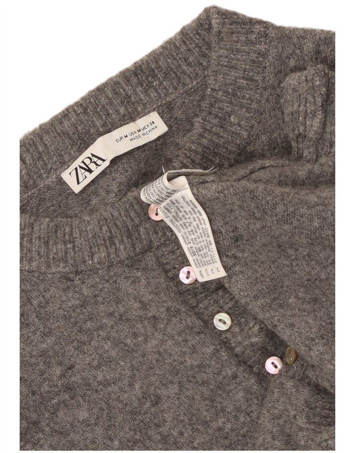 Zara Mujer Bolero Jumper UK 44 Poliéster Gris Medio