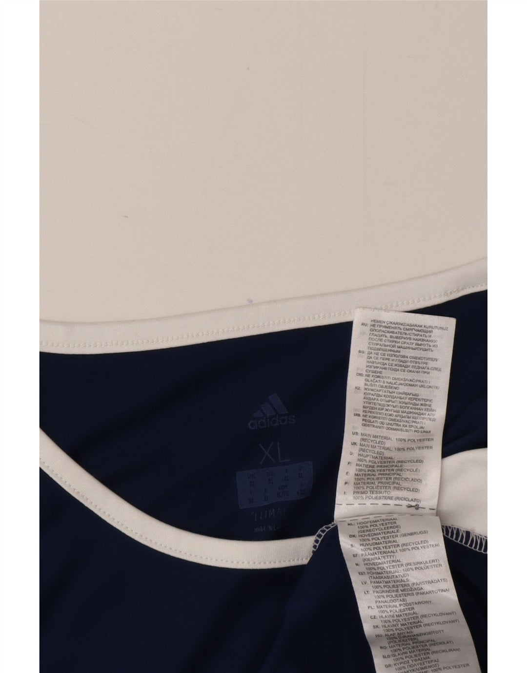 Adidas Hombre Climalite Camiseta Top XL Azul Marino Colorblock Poliéster