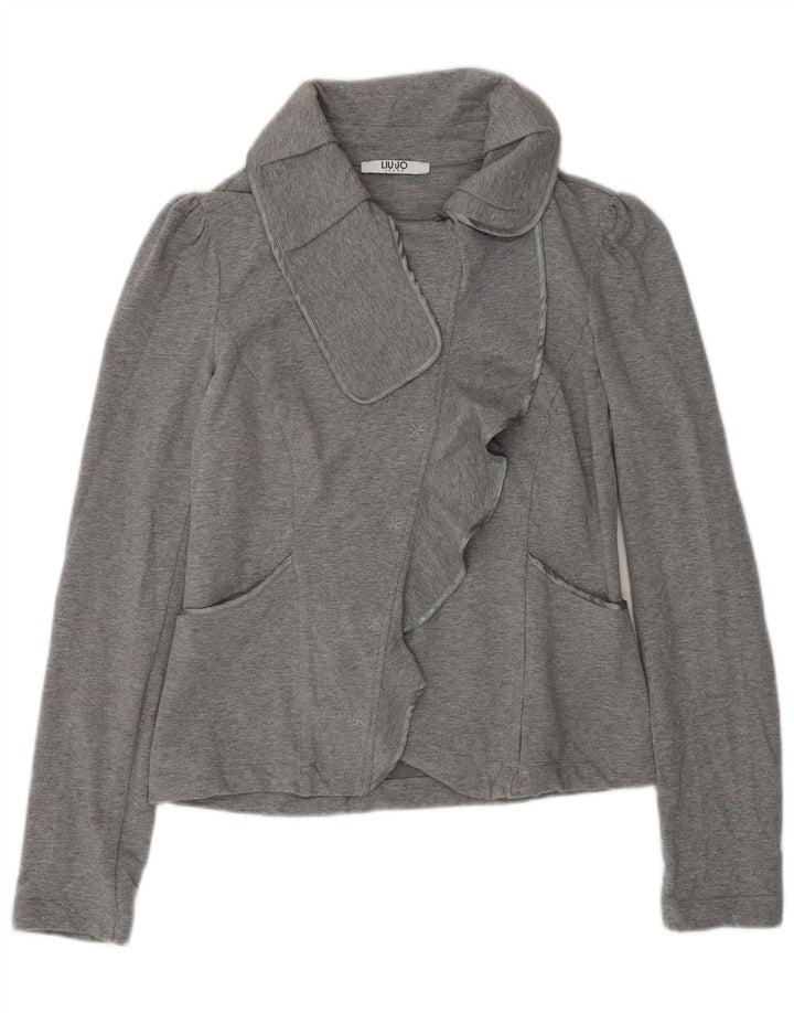 Liu Jo - Cárdigan para mujer, talla 40, algodón gris medio