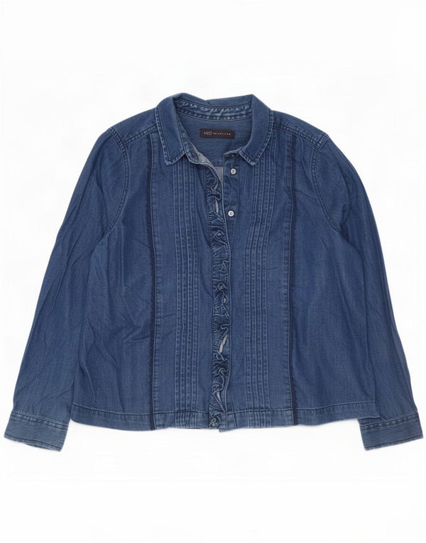 Marks & Spencer Camisa vaquera pequeña para mujer UK 44 Algodón azul grande
