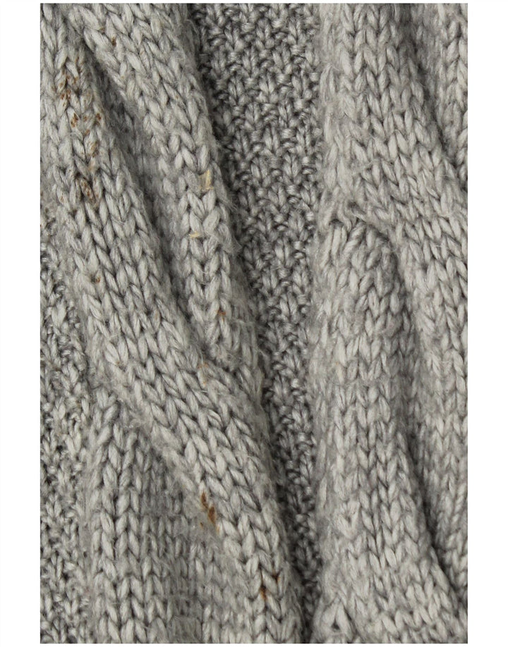 Zara Mujer Longline Open Cardigan Suéter UK 44 Gris Medio