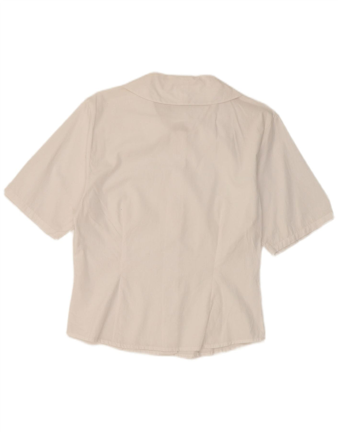 Vintage mujer camisa de manga corta blusa Reino Unido 12 blanco medio