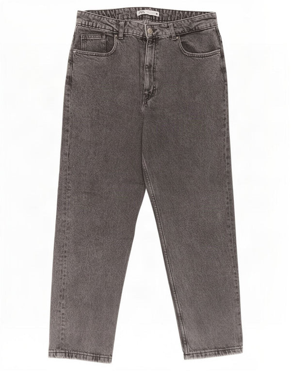 Zara Vaqueros Cortos De Cintura Alta Para Mujer EU 44 XL W34 L26 Gris