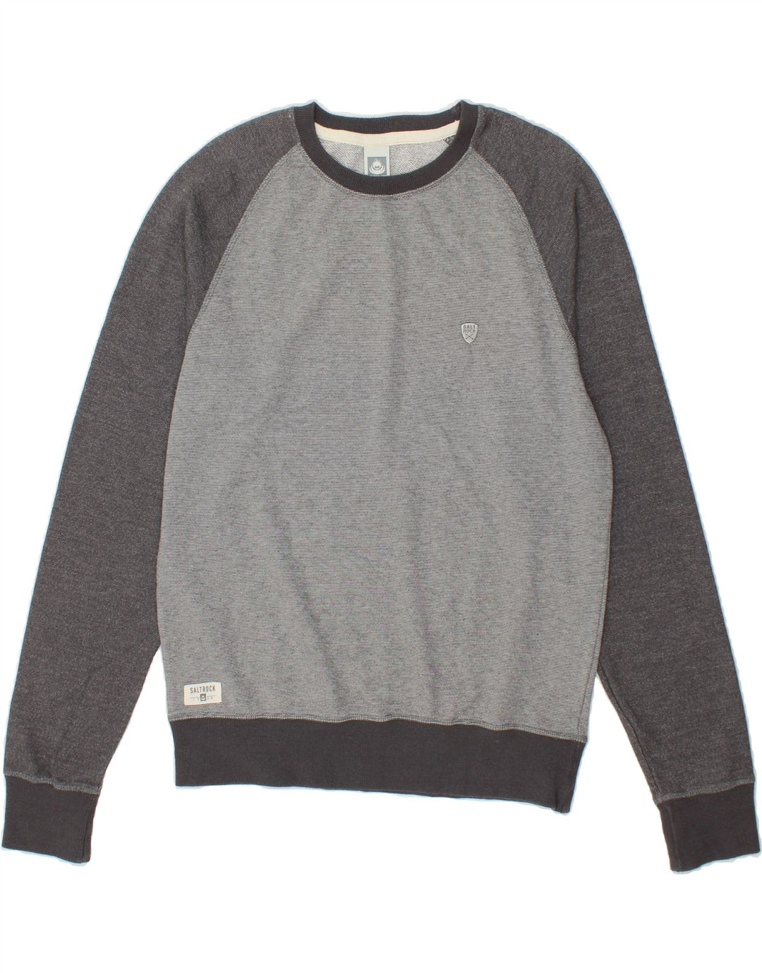 SALTROCK Mens Sweatshirt Jumper Small Grey Colourblock Cotton Vintage Saltrock and Second-Hand Saltrock from Messina Hembry 