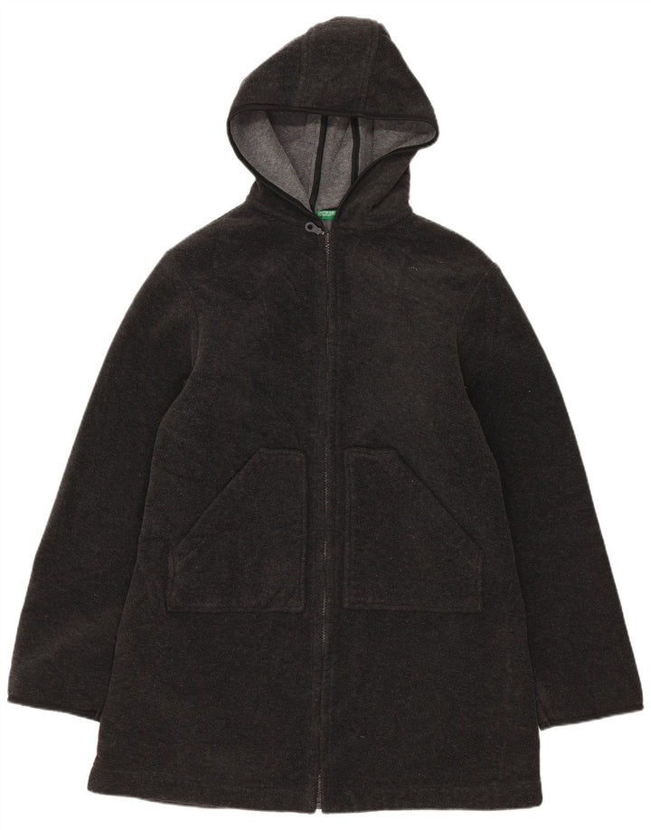 Benetton Chaqueta Polar Con Capucha Mujer UK 42 Gris Medio