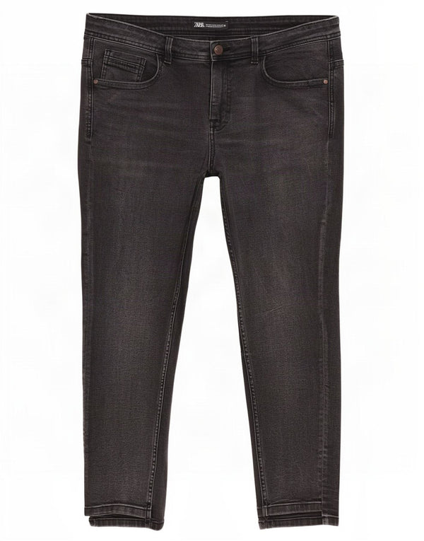 Zara Vaqueros Pitillo Mujer EU 46 XL W36 L27 Algodón Gris