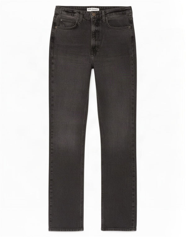 Zara Vaqueros ajustados desgastados de talle alto para mujer EU 38 Small W28 L34 Algodón gris