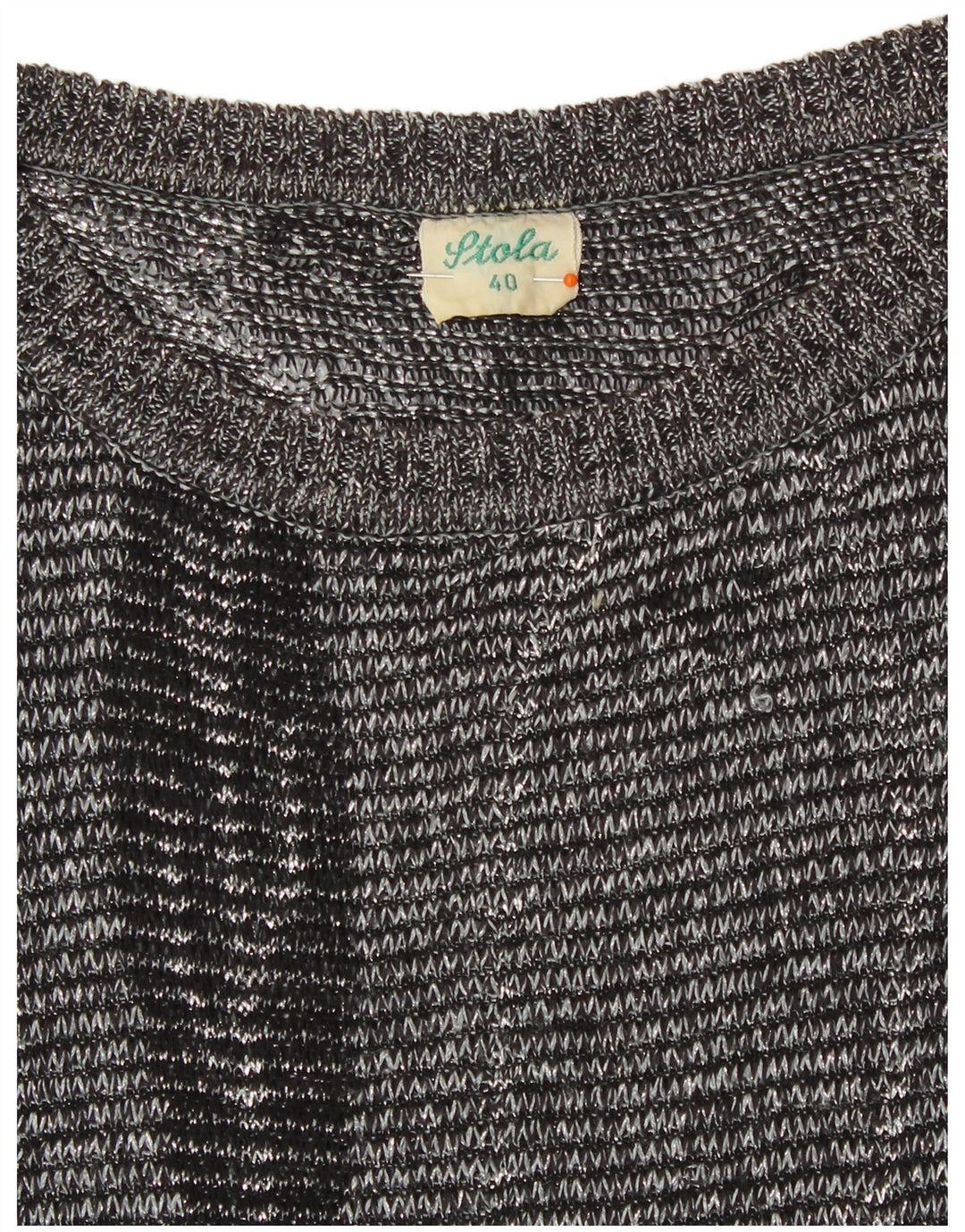 VINTAGE Womens Abstract Pattern Crew Neck Jumper Sweater EU 40 Medium Grey