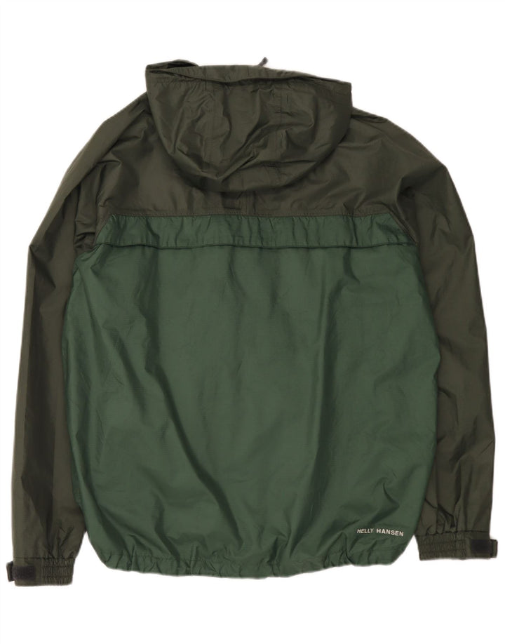 Helly Hansen Chaqueta impermeable con capucha para hombre Reino Unido 40 Grande Verde Colorblock Nylon