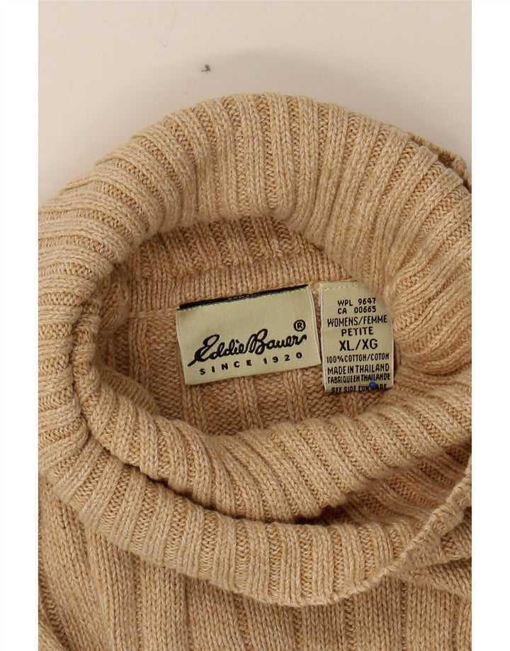 EDDIE BAUER Womens Oversized Roll Neck Jumper Sweater UK 18 XL Beige Vintage Eddie Bauer and Second-Hand Eddie Bauer from Messina Hembry 