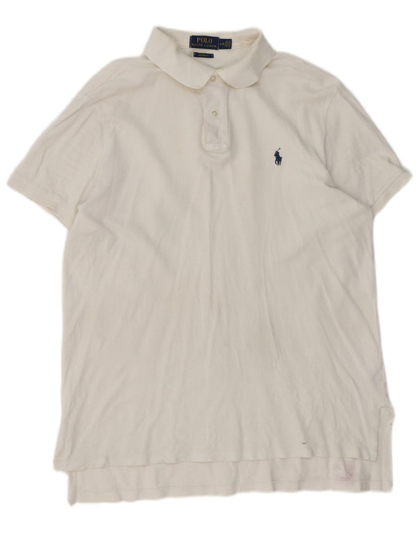 Polo Ralph Lauren Camisa de ajuste personalizado para hombre, algodón blanco grande