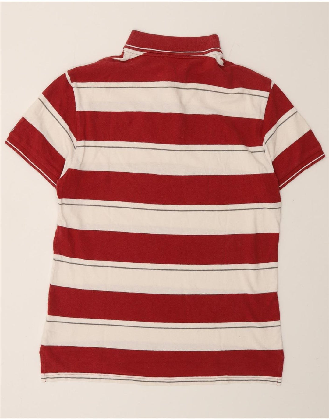 ADIDAS Polo de rugby de manga corta Miami Heat para hombre, rayas rojas medianas