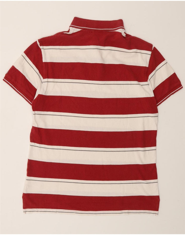 ADIDAS Polo de rugby de manga corta Miami Heat para hombre, rayas rojas medianas