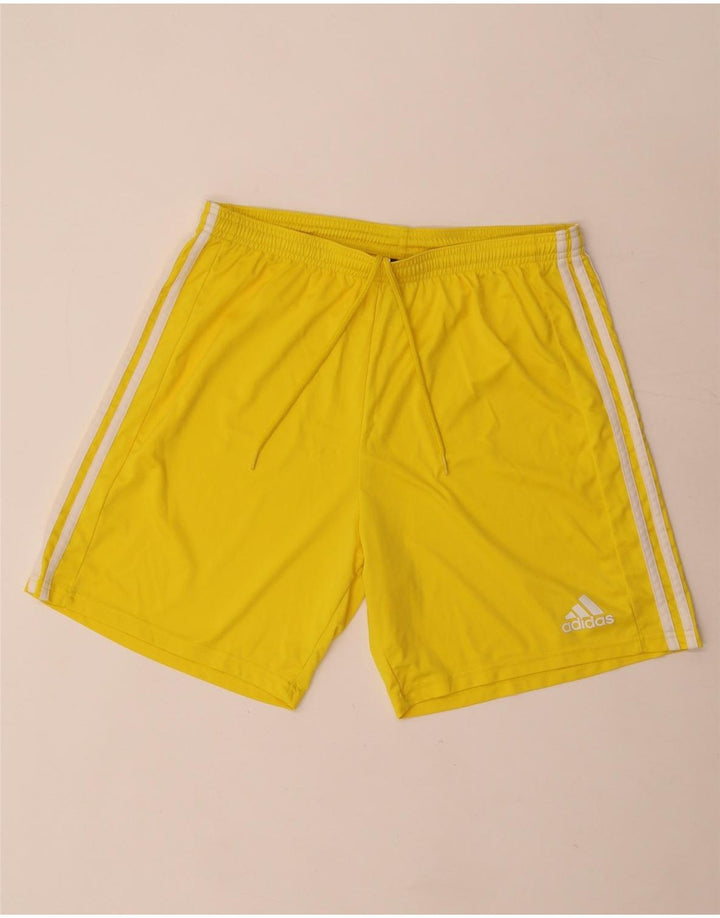 Adidas - Pantalones cortos deportivos para hombre, poliéster amarillo grande