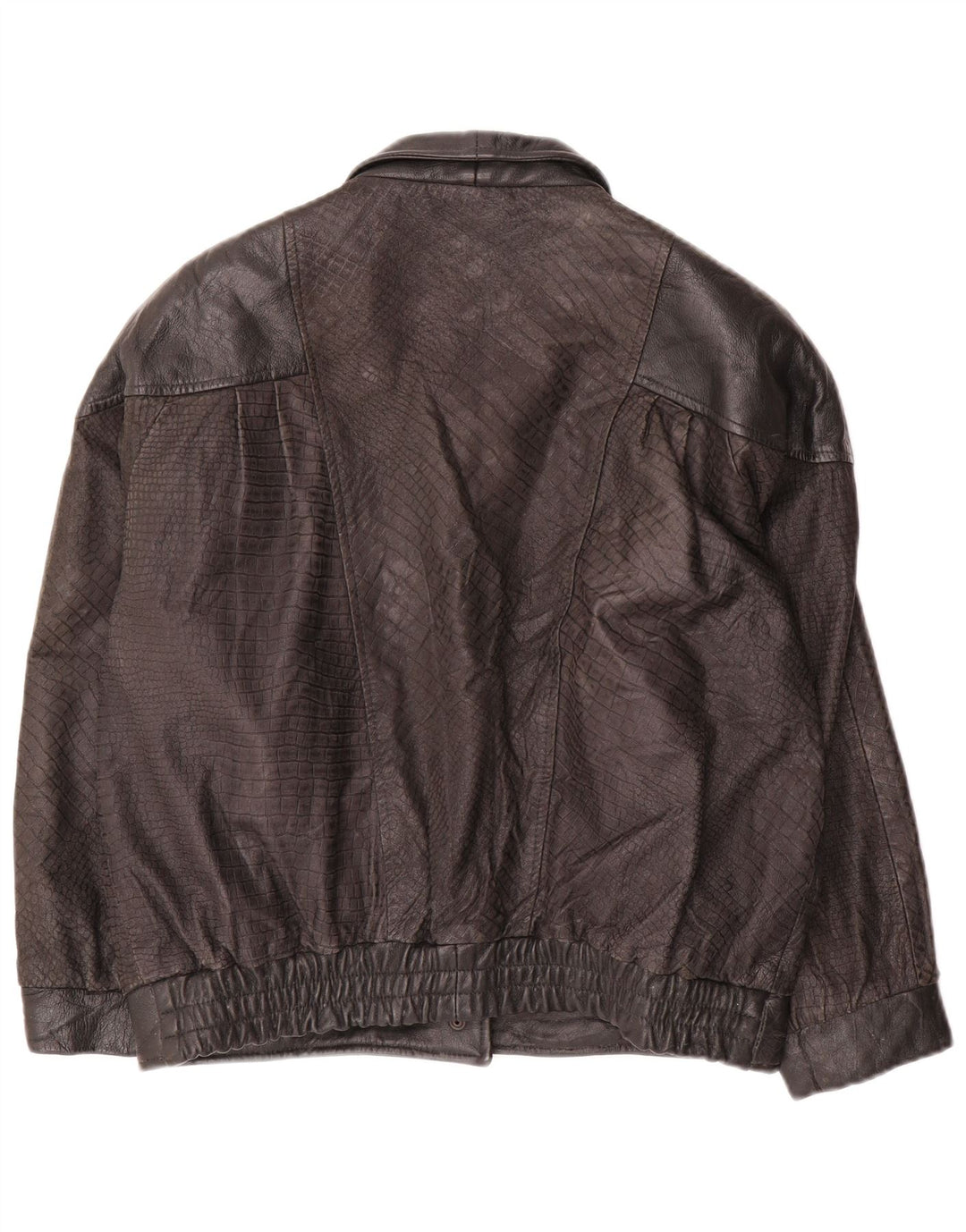Chaqueta de cuero vintage para mujer IT 44 Cuero negro medio
