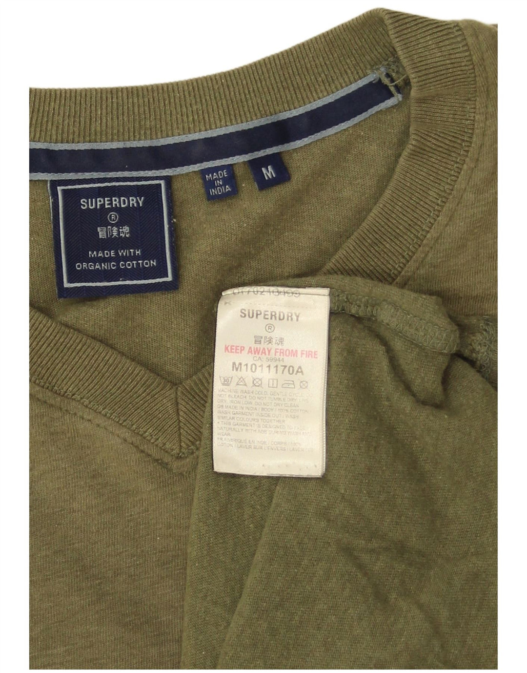 Superdry Camiseta para Hombre Top Medium Khaki Cotton