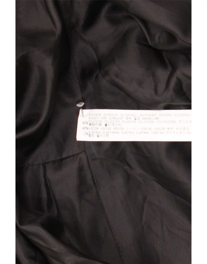 Zara Mujer Chaqueta Blazer De 1 Botón UK 42 Mediano Poliéster Negro