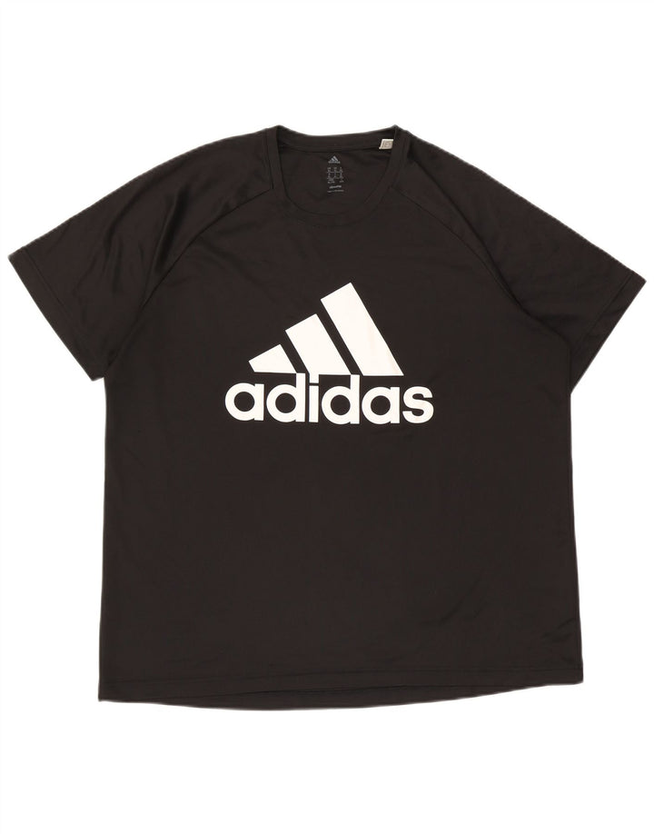 Adidas Mens Climalite Graphic Camiseta Top XL Negro Poliéster