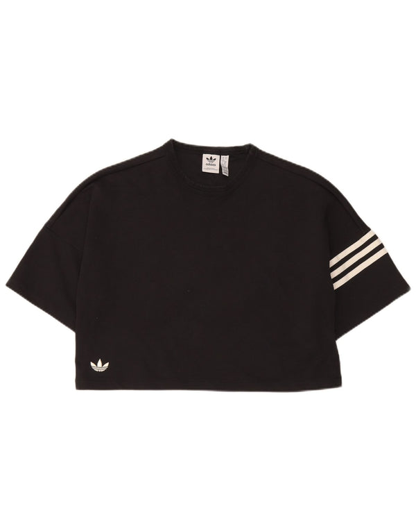Adidas Camiseta corta extragrande para mujer UK 8/10 Small Black Cotton