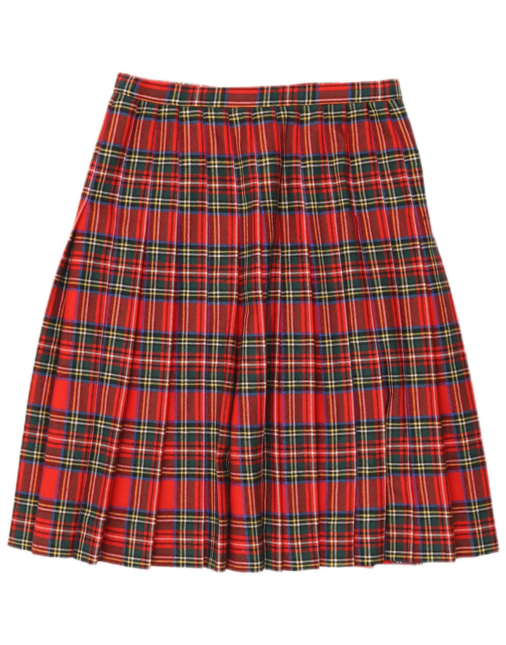 Falda cruzada vintage para mujer W30 cuadros rojos medianos