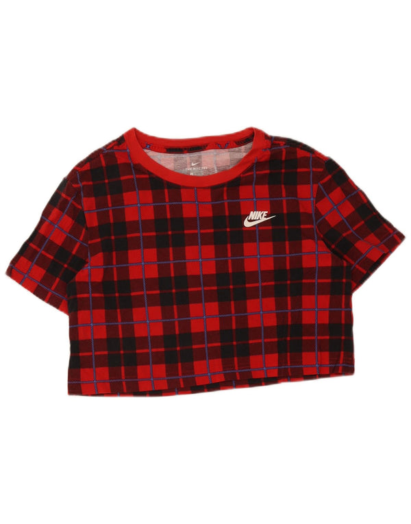 Nike Camiseta corta para mujer UK 6 XS Red Check Cotton