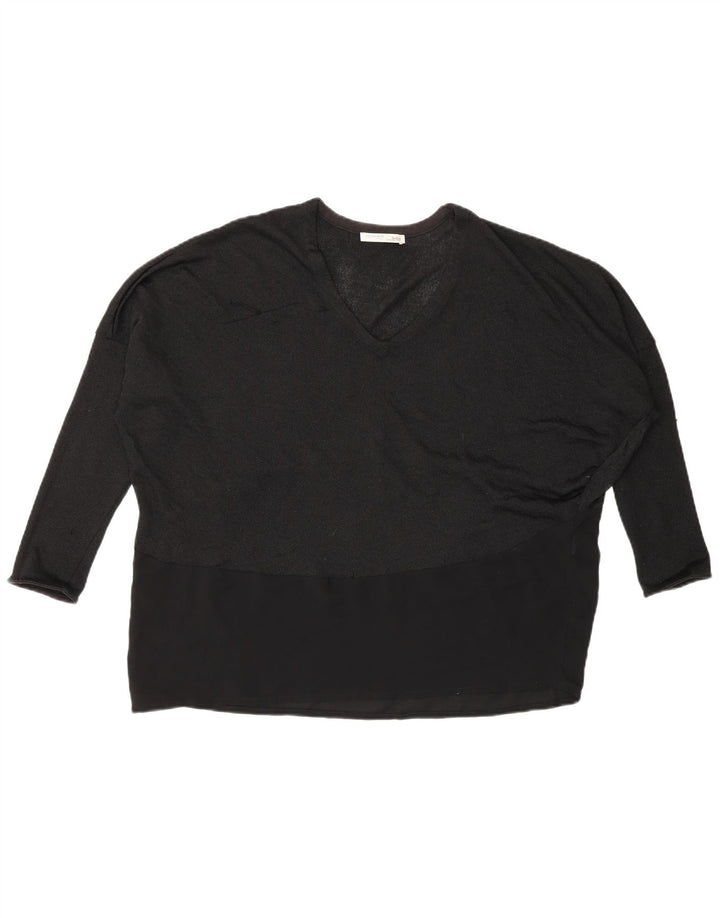 Zara Mujer Batwing Top Manga Larga UK 44 Medium Negro