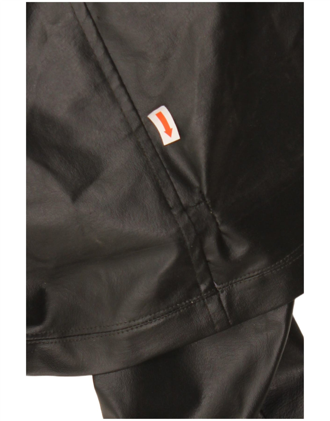 VINTAGE Abrigo de cuero para mujer Reino Unido 12 Bloque de color negro medio