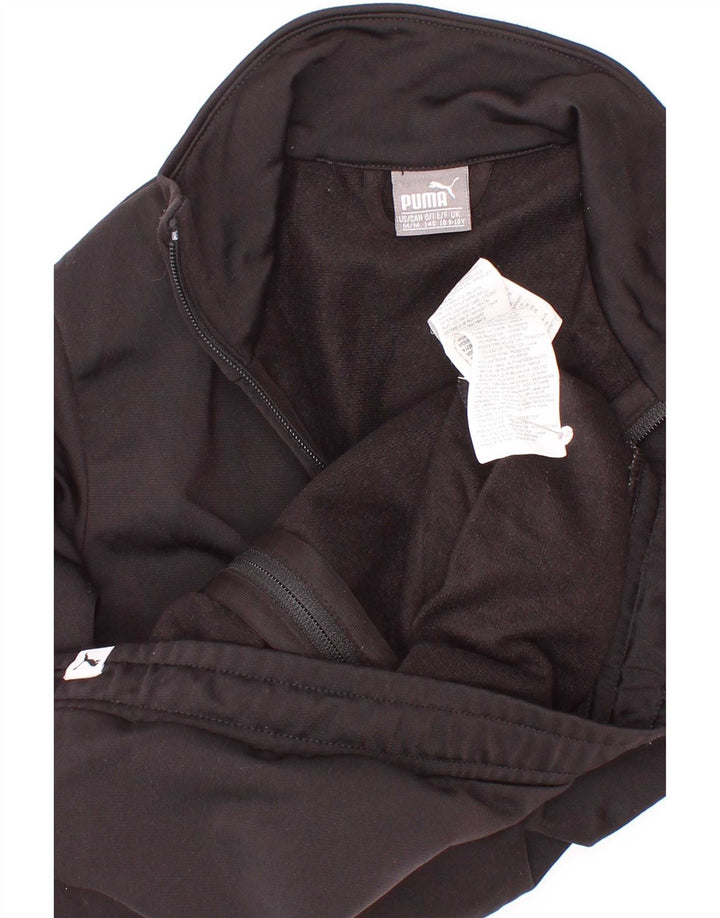 Puma Chaqueta de chándal con gráfico gráfico para niños 9-10 años Bloque de Color Negro