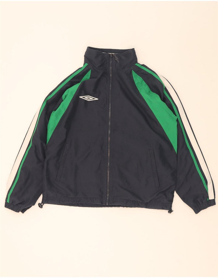 Umbro Hombre Chándal Top Chaqueta Pequeña Azul Marino Colorblock Poliéster