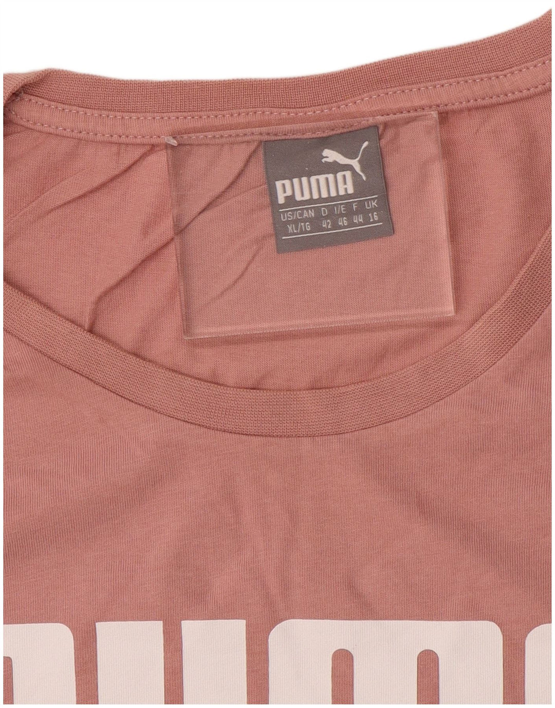 Puma Camiseta holgada para mujer con estampado gráfico, talla 40, color rosa