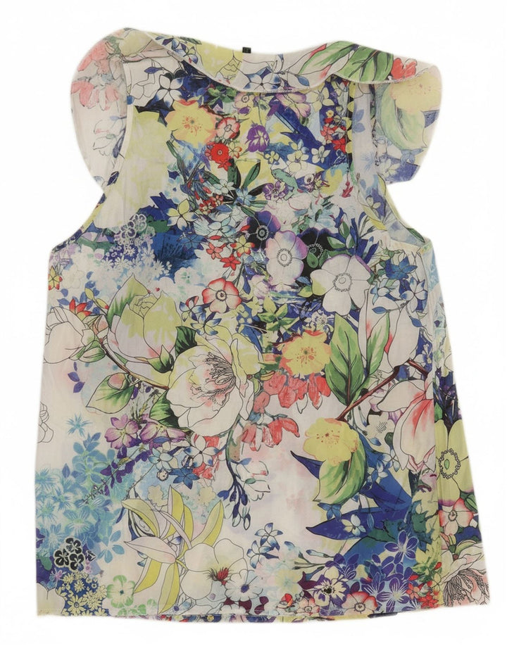 BENETTON Womens Sleeveless Blouse Top UK 14 Medium Multicoloured Floral