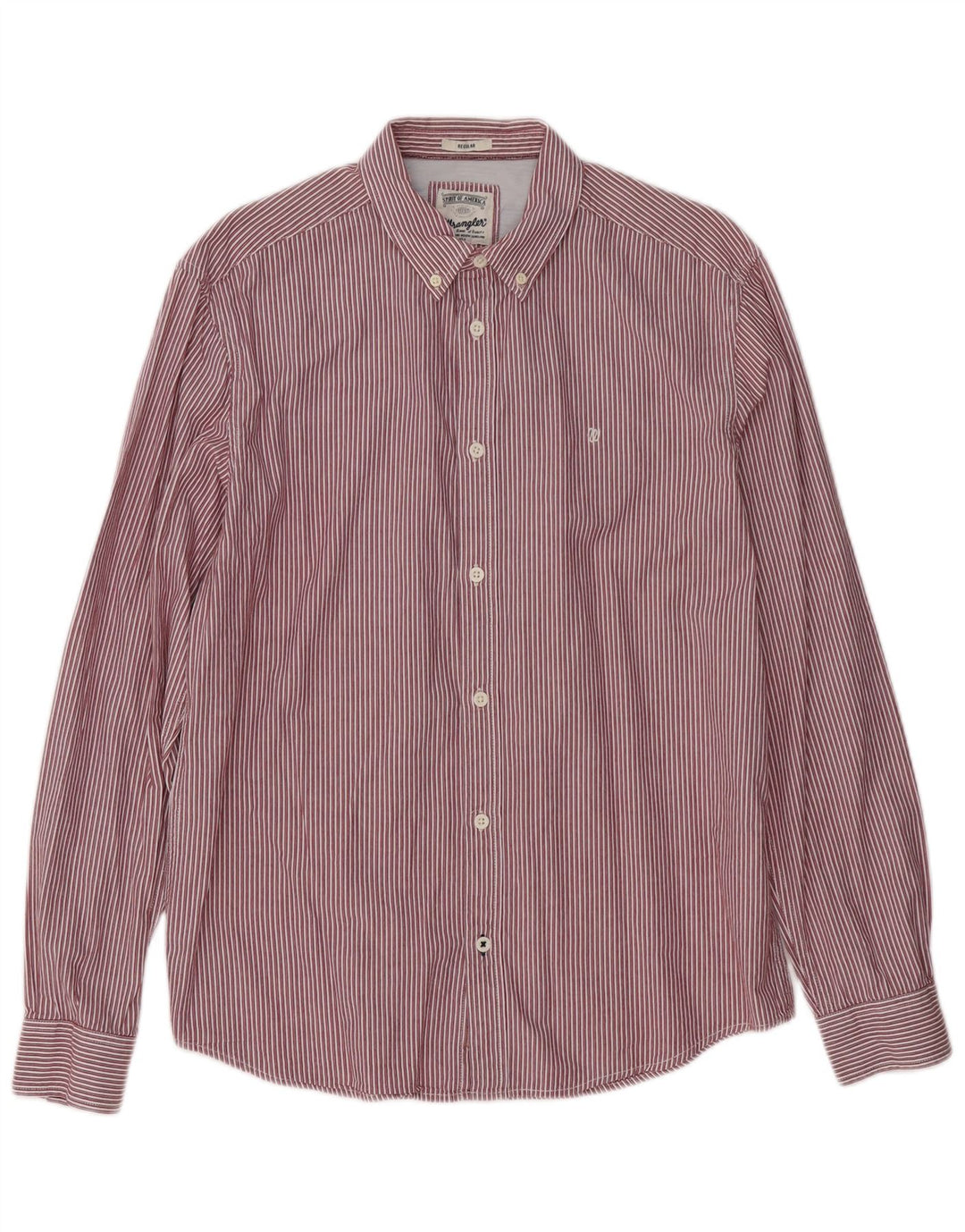 WRANGLER Camisa de hombre grande de algodón a rayas rojas