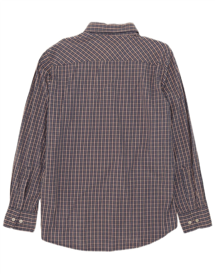 Marlboro Classics Camisa de corte regular para hombre de algodón a cuadros azul marino grande