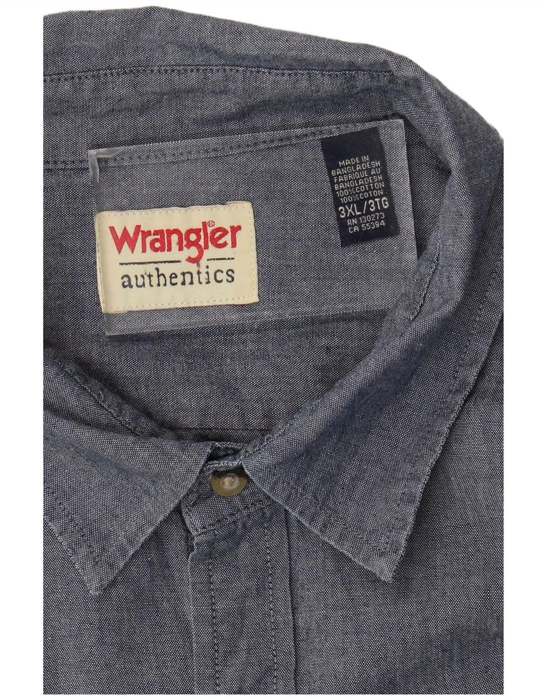 WRANGLER Camisa Hombre 3XL Azul Marino Algodón