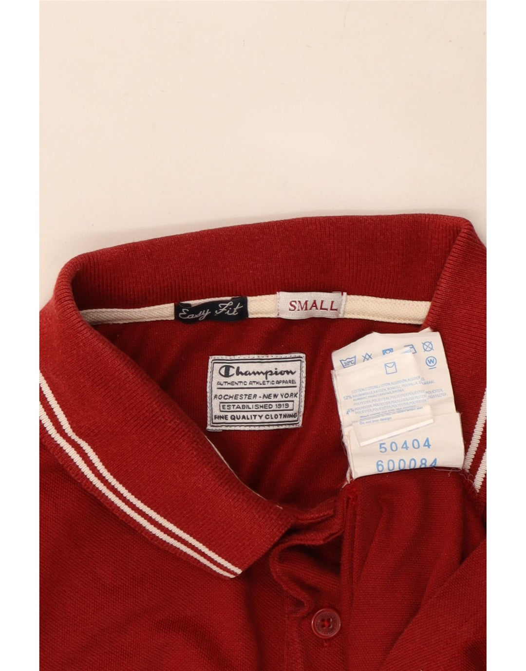 CHAMPION Polo de ajuste fácil para hombre pequeño de algodón rojo