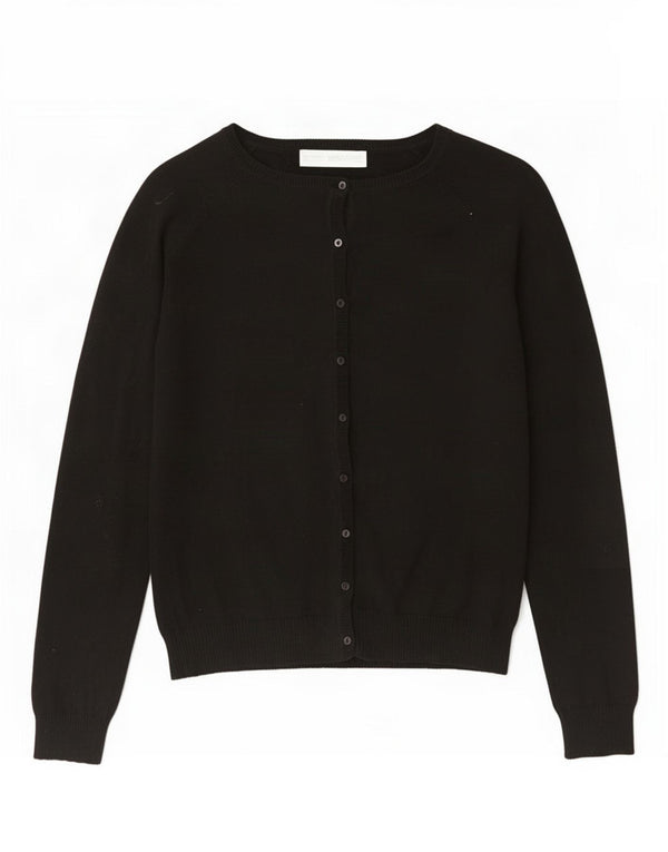 Zara Mujer Cárdigan Suéter UK 12 Algodón Gris Medio