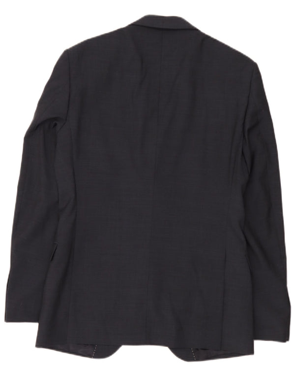 Dkny Chaqueta tipo blazer ajustada con 2 botones para hombre UK 38 Lana azul marino mediana