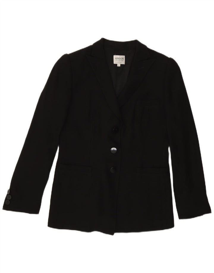 Armani Collezioni Chaqueta tipo blazer de 3 botones para mujer IT 44 Mediano Negro