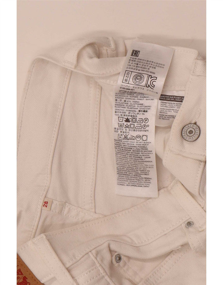 Shorts Vaqueros Levi's Mujer W28 Algodón Blanco Medio